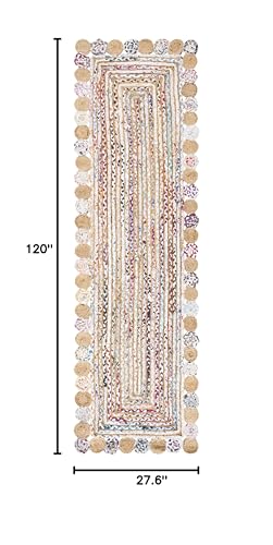 SAFAVIEH Cape Cod Collection Runner Rug - 2'3" x 10', Beige & Multi, Handmade Boho Braided Jute & Cotton, Ideal for High Traffic Areas in Living Room, Bedroom (CAP201B) - color: Beige/Multi, size: 2'3" x 10' (Runner)