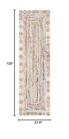 SAFAVIEH Cape Cod Collection Runner Rug - 2'3" x 10', Beige & Multi, Handmade Boho Braided Jute & Cotton, Ideal for High Traffic Areas in Living Room, Bedroom (CAP201B) - color: Beige/Multi, size: 2'3" x 10' (Runner)