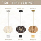 Rattan Pendant Light 12.6 in Hemp Rope Rattan Light Fixture Woven Pendant Wicker Chandelier Boho Chandelier for Hallyway - color: 12.5" Natural