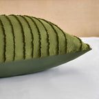Queen Pillow Shams 2 Pack, Queen Size Pillowcases, Soft Microfiber Geometric Striped Tufted Pillow Covers with Envelope Closure, Green, 20x30 Inches - color: Green-stripe, size: Queen(20*30)