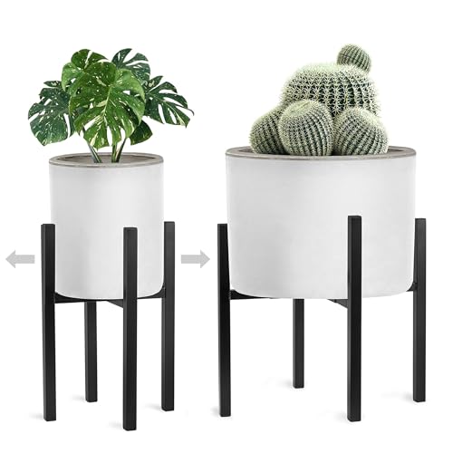Sorbus Adjustable Metal Plant Stand – Mid Century Style Flower Pot Holder, 10 to 16 Inches Planter Stand for Modern Home Décor, Houseplants – Plant & Pot NOT INCLUDED (Black, 1 Pack) - color: Black, size: 1 Pack