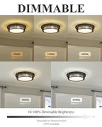 HWH 18'' Boho Ceiling Light Fixture with Remote Control, 36W 5CCT LED Coastal Lighting, Black Finish, 5HYS78LF-LED BK - color: Black, size: 18 Inch