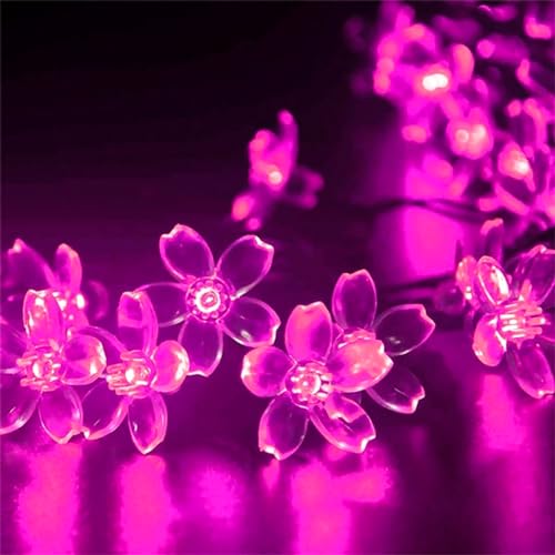 JACUXLSS Pink Cherry Blossom Flower Lights String Indoor Decor, 33Ft 100 LED Decorative Hanging Hot Aesthetic Fairy Floral Lamp for Bedroom Decorations When Valentine's Day, Wedding Party, Christmas - color: Pink