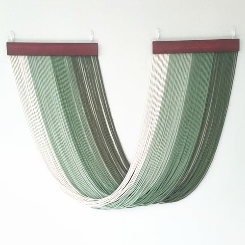 Tie-Dye Macrame Wall Hanging Large 46" Wx36 L Dip Dye Yarn Tapestry Home Boho Wall Decor Ombre Art Headboard Bedroom Living Room Apartment,Green - color: Green