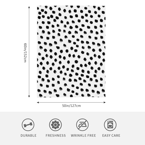 HGOD DESIGNS Polka DotsBlanket, Super Soft Brush Strokes Dots Throw Blanket 50"x60" Blanket for Bed Couch Chair Fall Winter Camping Living Room Office - color: Polka Dots, size: 50x60 inch