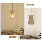 3 Lights Plug in Pendant Light with Cord On/Off Switch Rattan Hanging Lamp with 22ft Hand Woven Wicker Plug in Chandelier Boho Hanging Lights Fixture for Bedroom Kitchen Hallway Foyer - size: Plug 3 Lights