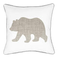 Animal Cotton Throw Pillow Covers Bear Pattren Embroidered 18x18 Inches for Couch Cushions Covers (White) … … - color: Bear-white