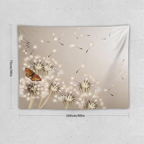 Kurtect Nature Tapestry,Floral Dandelion Flying Butterfly Flower Plant Theme Print Tapestries for Living Room Party Beach Picnic Blankets Tablecloths Wall Decor, 30x40 in - color: Flower-6, size: 40"L x 30"W