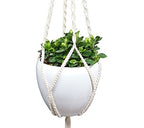 4 Legs Cotton Rope Macrame Plant Hanger Hanging Planter Holders Cream Color, 48-inches for 10-12" Pot (Cream) - color: Cream