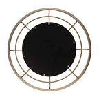 PARISLOFT 28" Geometric Metal Round Wall Mirror,Sunburst Mirror Wall Decor for Living Room,Antique Bronze