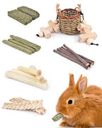 Bissap Rabbit Chew Toys, Natural Seagrass Hanging Basket Chews Water Plant Woven Bunny Chewing Treats for Guinea Pigs Chinchillas Hamsters Rats and Other Small Pets Teeth Grinding Toy - style: Classic