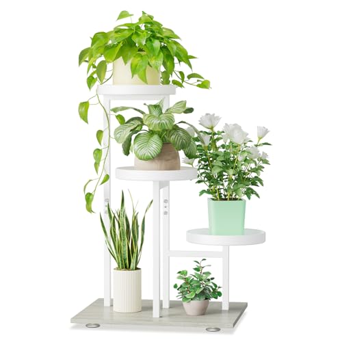 iDavosic.ly 3 Tier Plant Stand Indoor, Tiered Corner Flower Holder Shelf Outdoor, Metal Tall Orchid Display Rack for Patio Porch Garden Balcony Office Living Room, Space Saving, White - color: White, size: 3 Tiers