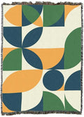 Pure Country Weavers Bauhaus Plants in Green Blanket - Mid Century Modern - Gift Tapestry Throw Woven from Cotton - Made in The USA (60X80) - color: Bauhaus Plants in Green, size: 60X80