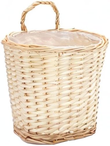 Wall Hanging Basket, Woven Wicker Plant Basket for Door Porch Garden Farmhouse Kitchen
