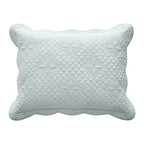 Sage Garden Luxury Pure Cotton Quilted Standard Pillow Sham 20" x 26" By Calla Angel, Light Aqua, Standard - color: Light Aqua, size: Standard