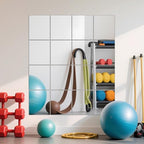 Ruomeng Home Gym Mirrors 14" x 12" x 16Pcs Wall Mounted Mirror Glass Frameless Full Length Mirror Tiles for Home Gym, Bedroom, Door & Bathroom - size: 14"x12"-16pcs