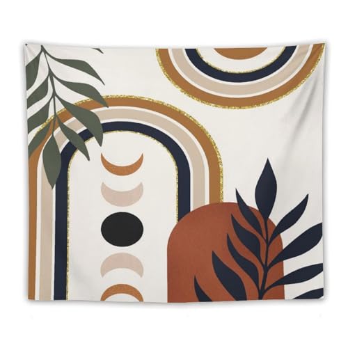 Boho Leaf Tapestry,Bohemian Mid Century Palm Tropical Leaf Abstract Modern Minimalism Wall Hanging Neutral Home Decor Art for Living Room Bedroom Dorm 40"x30" - color: Boho Leaf-8, size: W40xL30in