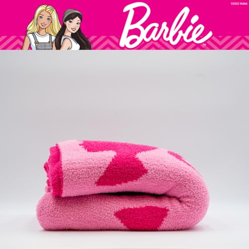 Franco Collectibles Barbie Adult Bedding Soft Cozy Chic Dream Lux Intarsia Knit Throw Blanket, 50 in x 60 in, (Officially Licensed Product) - color: Barbie, size: 50 in x 60 in