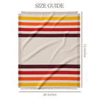 Canyon Glow Striped Afghan Throw Blanket | Thick & Cozy | Cotton USA Made (73x48) - color: Canyon Glow
