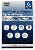 Set of 6 Pillow Protectors with Zipper Standard Size, Bed Bug and Dust Mite Proof Pillow Covers, Ultra Soft Pillow Encasements, Moisture Wicking and Waterproof Pillow Cases by Utopia Bedding (White) - size: Standard (Pack of 6)