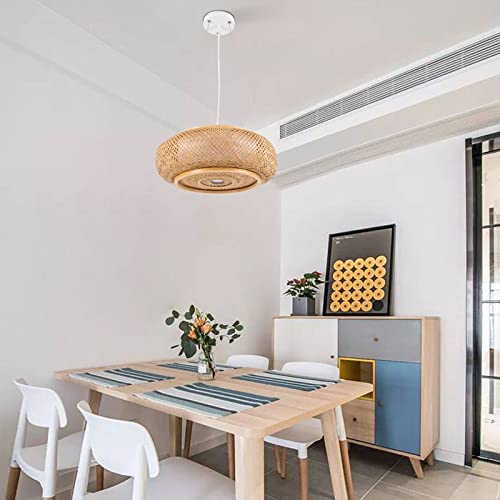 Bamboo Pendant Light 3 Light Handmade Woven Hanging Ceiling Light Wicker Rattan Hanging Lights Fixture for Bedroom, Kitchen Island
