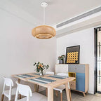 Bamboo Pendant Light 3 Light Handmade Woven Hanging Ceiling Light Wicker Rattan Hanging Lights Fixture for Bedroom, Kitchen Island