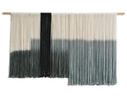 Macrame Wall Hanging Large Dip Dye Tapestry Fiber Wall Art Boho Living Room Bedroom Macrame Wall Decor 59''Wx35''L - color: Grey