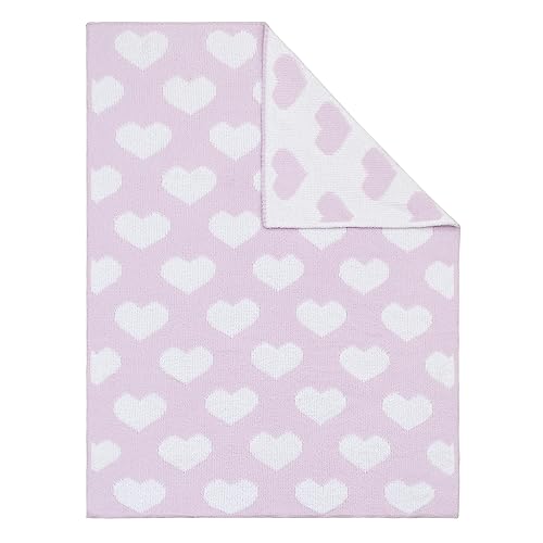 Living Textiles Purple Hearts Chenille Soft Baby Blanket Reversible Premium Cozy Fabric for Best Comfort - for Infant,Toddler,Newborn,Nursery,Boy,Unisex,Throw,Crib,Stroller,Gift, Purple Heart 40x30 - color: Purple Heart