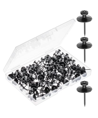 Mr. Pen- Double Headed Picture Hanging Nails, 100 pcs, Double Headed Nails with Storage Box, Black Thumb Tacks for Wall, Black Push Pins for Wall Pins for Hanging - color: Black, size: 100 Pack