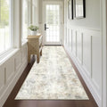 Capslpad 2x8 Washable Runner Rug, Modern Non-Slip Hallway Runner Rug, Abstract Low Pile Kitchen Rug, Soft Print Faux Wool Rug for Entryway, Bedroom, Kitchen, Laundry, Light Beige - color: Beige, size: 2' x 8' (Runner)