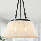 18.11 Inches Drum Chandeliers Boho Woven, 4Lights Boho Chandelier Cream White Hand-Woven Bohemian Pendant Light, Height Adjustable Rattan Bohemian Chandelier for Dining Room Kitchen Island - color: 18Inch-Rattan-Drum