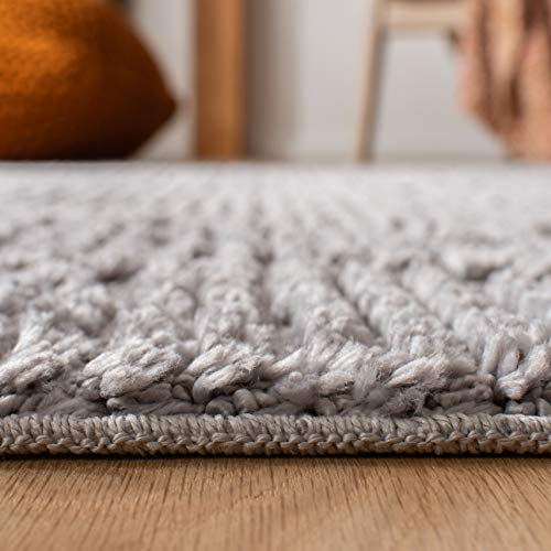 SAFAVIEH Marrakesh Collection Runner Rug - 2'2" x 6', Grey, Moroccan Trellis Design with Tassel Detail, Non-Shedding & Easy to Clean, Ideal for Hallway, Foyer, Entryway, Bedside (MRK517F) - color: Grey, size: 2'2" x 6' (Runner)