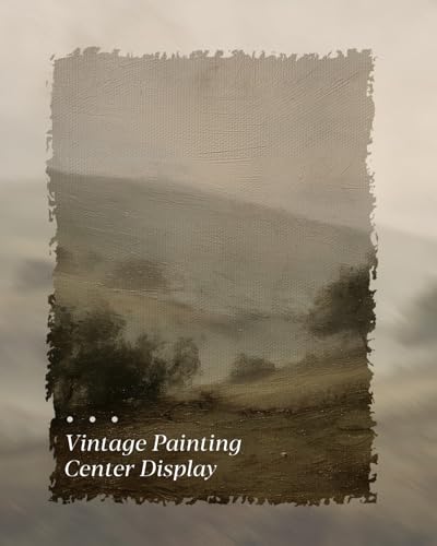 HUARCEY Framed Canvas Wall Art Vintage Decor, Quiet Mountains Picture Decor, Rustic Vintage Neutral Canvas Paintings Retro Table Desk Pictures for Bedroom Living Room, 12x16Inch - color: Quiet Mountains, size: 16"L x 12"W