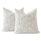 Textured Neutral Throw Pillow Covers 24x24 Inch Set of 2 Soft Woven Chenille Accent Boho Farmhouse Square Decorative Cushion Cases for Modern Home Decor Bed Couch Sofa Living Room - size: 24" x 24" (Pack of 2)