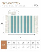 Cyan Stripes Kitchen Runner Rug 2'x4', Washable Woven Cotton Area Rug with Tassels Bathroom Hallway Rug, Farmhouse White Simple Vertical Striped Entryway Bedroom Rug Non Slip Throw Rug Carpet - color: Cyan, size: 2 x 4 ft