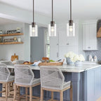 Oil Rubbed Bronze Pendant Lights Kitchen Island - Clear Glass Pendant Light Fixture Multiple Stems Rods 3 Units 12 Inch 3 Units 4 Inch (1 Pack Oil Rubbed Bronze Downrod) - color: Oil Rubbed Bronze 1PK