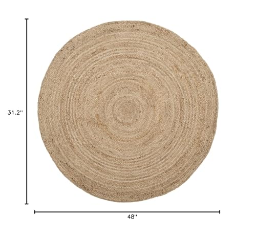 SAFAVIEH Natural Fiber Collection Area Rug - 2'6" x 4' Oval, Natural Brown, Handmade Jute, Braided Border Design (NF801N) - color: Natural, size: 2'6" x 4' (Oval)