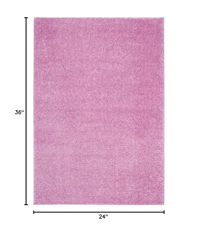 SAFAVIEH August Shag Collection Accent Rug - 2' x 3', Pink, Solid Design, Non-Shedding & Easy Care, 1.2-inch Thick Ideal for High Traffic Areas in Entryway, Living Room, Bedroom (AUG900X) - color: Pink, size: 2' x 3' (Rectangular)
