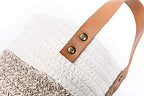 2pack Small Hanging Basket-Cotton Rope Wall Basket with Handle, Hanging Storage Baskets, Shelf Baskets Storage Bin Closet Organizer 6"×6.3", Woven Plant Basket - (White & Brown) - color: White & Brown
