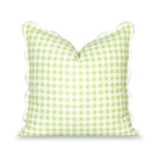 Hofdeco Premium Grandmillennial Coastal Hampton Patio Indoor Outdoor Throw Pillow Cover Only, 20"x20" Water Repellent for Backyard, Couch, Poolside, Grass Green Print Gingham - color: Grass Green Gingham 20"x20"