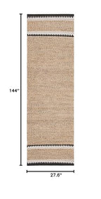 SAFAVIEH Natural Fiber Collection Runner Rug - 2'3" x 12', Natural & Black, Handmade Farmhouse Boho Coastal Rustic Jute, Ideal for High Traffic Areas in Living Room, Bedroom (NF874B) - color: Natural/Black, size: 2'3" x 12' (Runner)