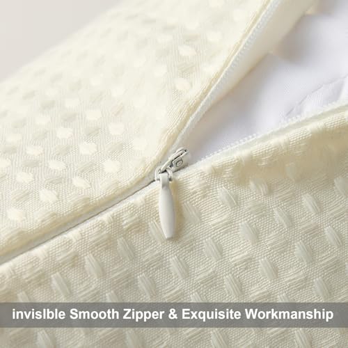 DFXSZ Outdoor Pillow Covers 18X18 Inch Set of 2 White Waffle Textured Polyester Pillow Covers Spring Summer Outdoor Waterproof Decor for Patio Furniture Garden 025C18 - color: White, size: 18" x 18" (Pack of 2)