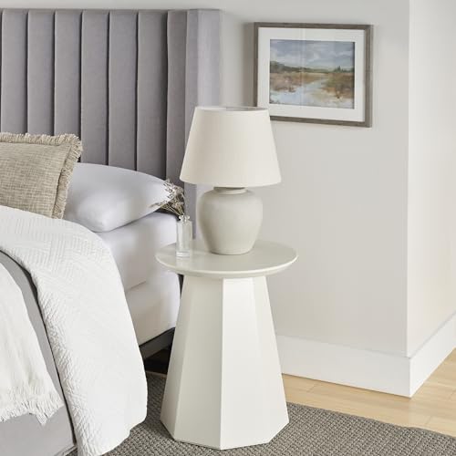 Nourison Home 20" Sand (Light Beige) Neutral Ceramic Table Lamp with Fabric Shade, Bedside Nightstand Lamp for Bedroom, Living Room, Entryway - color: Sand