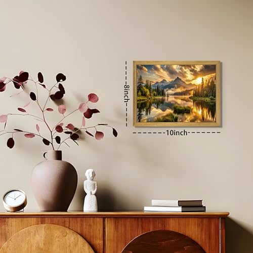 Framed Canvas Wall Art 8x10 Inch, Vintage Landscape Wall Art Decor, Countryside Farmhouse Sunset Landscape Wall Decor, Retro Mountain Vintage Painting Prints for Living Room Bedroom Home Bathroom Decor - color: Landscape Painting D, size: 10"L x 8"W