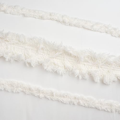 Bohemian Boho Chic Ivory Macrame Tufted Tassel Accent Decorative Couch Long Throw Zipper Body Pillow Cover Case 54x20 Solid Cream Textured Minimalist Off White Cotton Fringe Farmhouse Indie Room Decor - color: Ivory Diamond Tuft