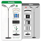 Aumtrly Large Plant Light for Indoor Plants, 2 Head Full Spectrum Grow Light with 68" Adjustable Stand for Growing Large Tall Plants, Black Halo Floor LED Grow Lamp with 16 Hour Timer - size: 2 head 68inch/black