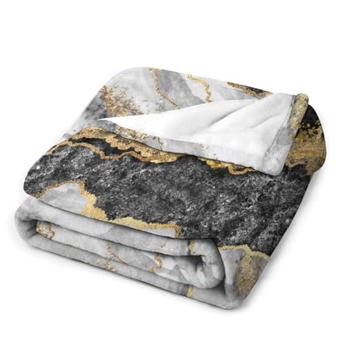 Modern Marble Blanket, Abstract Luxury Baroque Golden Black White Stone Veins Pattern Soft Warm Cozy Plush Flannel Covers for Livingroom Bedroom Couch Chair Camping Travel Home Decor Tapestry 30x40in - color: Abstract-1, size: 30W" x 40L"