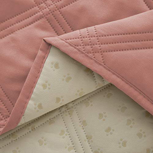 Ameritex Waterproof Dog Bed Cover Pet Blanket with Anti-Slip Back for Furniture Bed Couch Sofa - color: Lightpink, size: 30x53 Inch (Pack of 1)