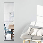 Ruomeng Full Length Wall Mirror Tiles - 10" x 10" x 4Pcs Frameless Full Body Mirror Tiles Wall Mounted Mirror for Home Gym Vanity Bedroom, Living Room - size: 10"x10"-4pcs