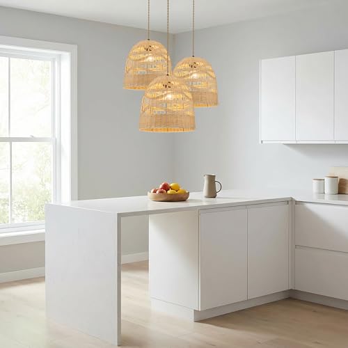 Modern Japandi Handmade Rattan Pendant Light (Dome)
